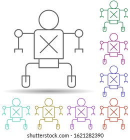 Robotic technology in multi color style icon. Simple thin line, outline vector of robotisc icons for ui and ux, website or mobile application