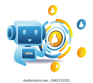 robotic technology selecting people concept design