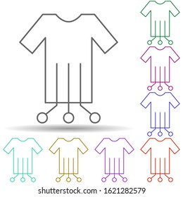 Robotic technology shirt in multi color style icon. Simple thin line, outline vector of robotisc icons for ui and ux, website or mobile application