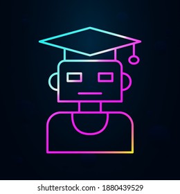 Roboter-Technologie Lehrer-Nolan-Symbol. Einfache dünne Linie, Umriss-Vektorgrafik von Robotersymbolen für i und ux, Website oder mobile Anwendungen