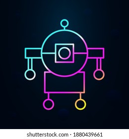 La tecnología robótica camina hacia el icono nolan. Línea delgada simple, contorno vector de iconos robóticos para ui y ux, sitio web o aplicación móvil