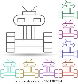 Robotic technology wheel in multi color style icon. Simple thin line, outline vector of robotisc icons for ui and ux, website or mobile application