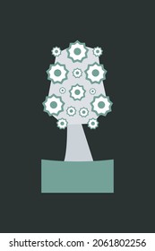 Robotic tree vector illustration.  Vector element design 