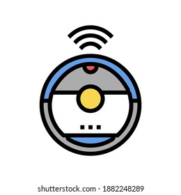 robotic vaccum cleaner color icon vector. robotic vaccum cleaner sign. isolated symbol illustration