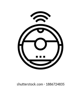 robotic vaccum cleaner line icon vector. robotic vaccum cleaner sign. isolated contour symbol black illustration