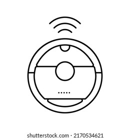 robotic vaccum cleaner line icon vector. robotic vaccum cleaner sign. isolated contour symbol black illustration