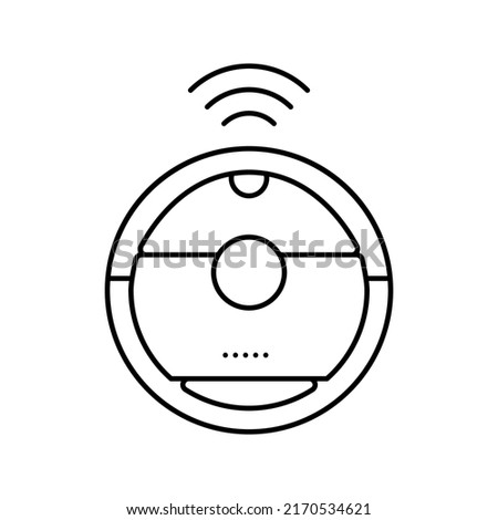 robotic vaccum cleaner line icon vector. robotic vaccum cleaner sign. isolated contour symbol black illustration