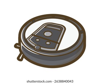 Robotic vacuum cleaner. Home appliances. Vector illustration.