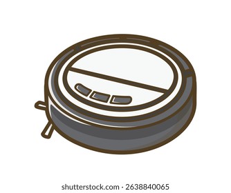 Robotic vacuum cleaner. Home appliances. Vector illustration.