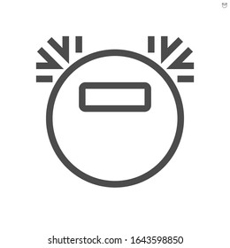 Robotic vacuum cleaner machine or equipment vector icon. That appliance or household with smart automatic control technology for housework. To cleaning dirty floor in room of home or house. 48x48 px.
