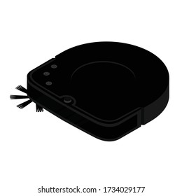 Robotic vacuum cleaner smart cleaning technology. Isometric view. Vector