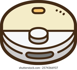 Robotic vacuum cleaner vector doodle illustration and graphic