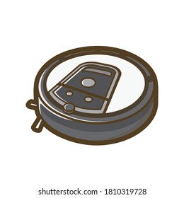 Robotic vacuum cleaner vector illustration. Home appliances.