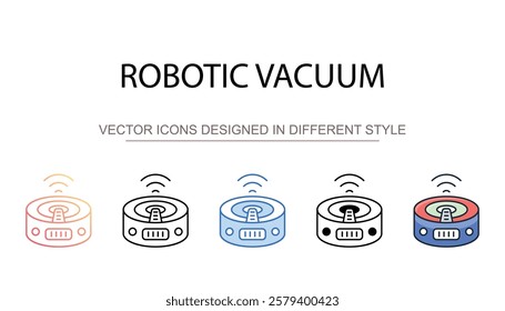 Robotic Vacuum icon design with white background stock illustration