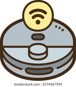 Robotic vacuum vector doodle illustration and graphic