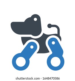 robotic vector glyph color icon 