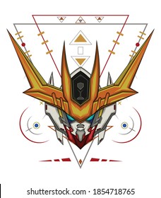 Robotic  vector illustration. Mecha theme design template.