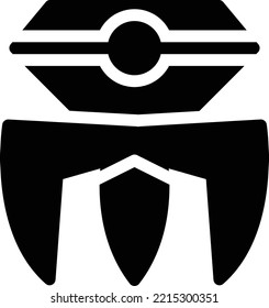 ilustración del vector robótico en un fondo transparente. Símbolos de calidad superior. Iconos vectoriales de glifos para diseño de conceptos y gráficos. 

