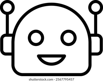 Robotic Vector Lineal Icon On White Background.