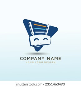 robotic vector logo design idea