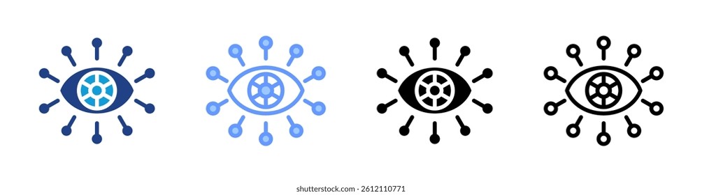 Robotic Vision icon set multiple style collection