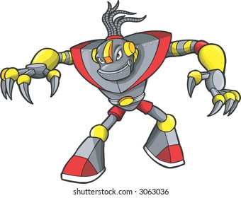 Robotic Warrior Vector Illustration