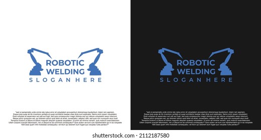 Robotic Welding Logo Design with Blue color.