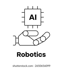 Robotics and AI for the Future of Automation Icon with editable stroke