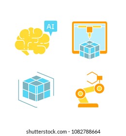 robotics and artificial intelligence icons