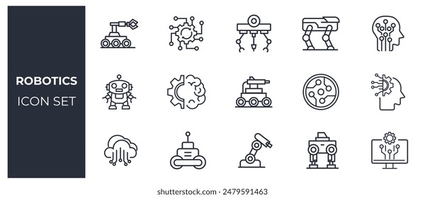 Robotics and automation icon set 