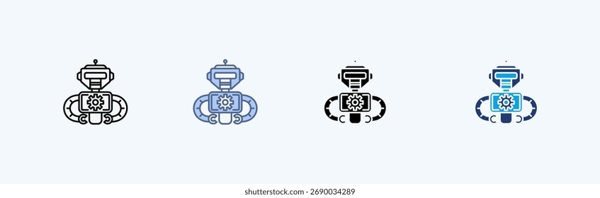 Robotics Automation Multiple Icon Illustration Vector
