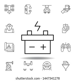 Robotics battery outline icon. set of robotics illustration icons. signs, symbols can be used for web, logo, mobile app, UI, UX