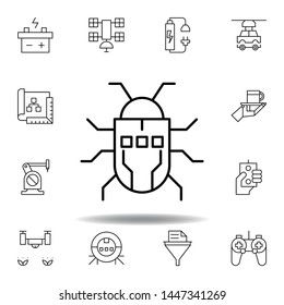 Robotics beetle robot bug outline icon. set of robotics illustration icons. signs, symbols can be used for web, logo, mobile app, UI, UX