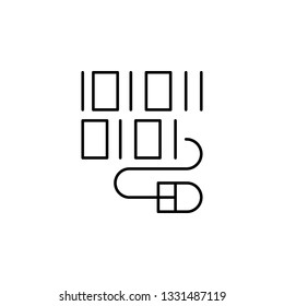 Robotics binary code outline icon. Signs and symbols can be used for web, logo, mobile app, UI, UX