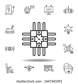 Robotics brain outline icon. set of robotics illustration icons. signs, symbols can be used for web, logo, mobile app, UI, UX