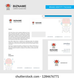 Robotics Business Letterhead, Envelope and visiting Card Design vector template