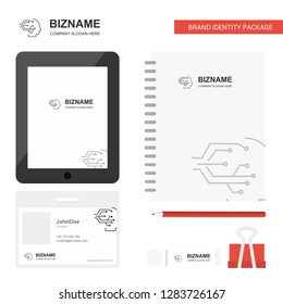 Robotics  Business Logo, Tab App, Diary PVC Employee Card and USB Brand Stationary Package Design Vector Template