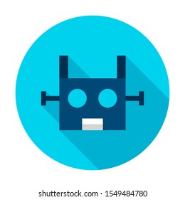 Robotics Circle Icon. Vector Illustration with Long Shadow. Business Item.
