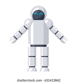 Robotics concept with cute robot, vector illustration in flat style