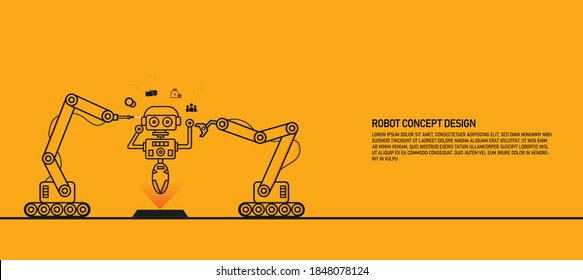 Robotics concept illustration Free Vector