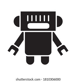 robotics concept, square robot icon over white background, silhouette style, vector illustration