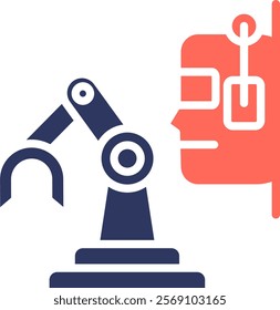 Robotics Control Icon Glyph Color Vector Illustration