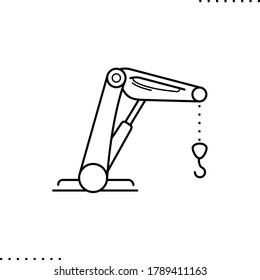 Robotics and crane vector icon in outline