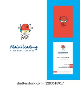 Robotics Creative Logo and business card. vertical Design Vector