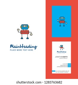 Robotics  Creative Logo and business card. vertical Design Vector