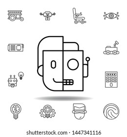 Robotics cyborg outline icon. set of robotics illustration icons. signs, symbols can be used for web, logo, mobile app, UI, UX