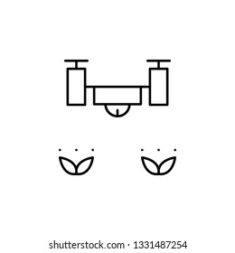 Robotics drone herbs outline icon. Signs and symbols can be used for web, logo, mobile app, UI, UX