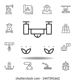 Robotics drone herbs outline icon. set of robotics illustration icons. signs, symbols can be used for web, logo, mobile app, UI, UX