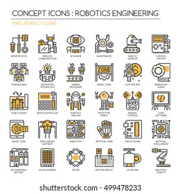 Robotics engineering , Thin Line and Pixel Perfect Icons