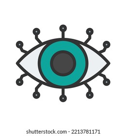 Robotics Eye icon vector image. Can also be used for Artificial Intelligence. Suitable for mobile apps, web apps and print media.